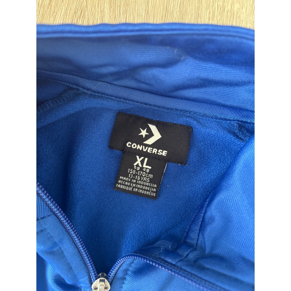 Converse All Star Track Jacket Boys XL Blue Full Zip Raglan Sleeve Sportswear - Picture 3 of 6
